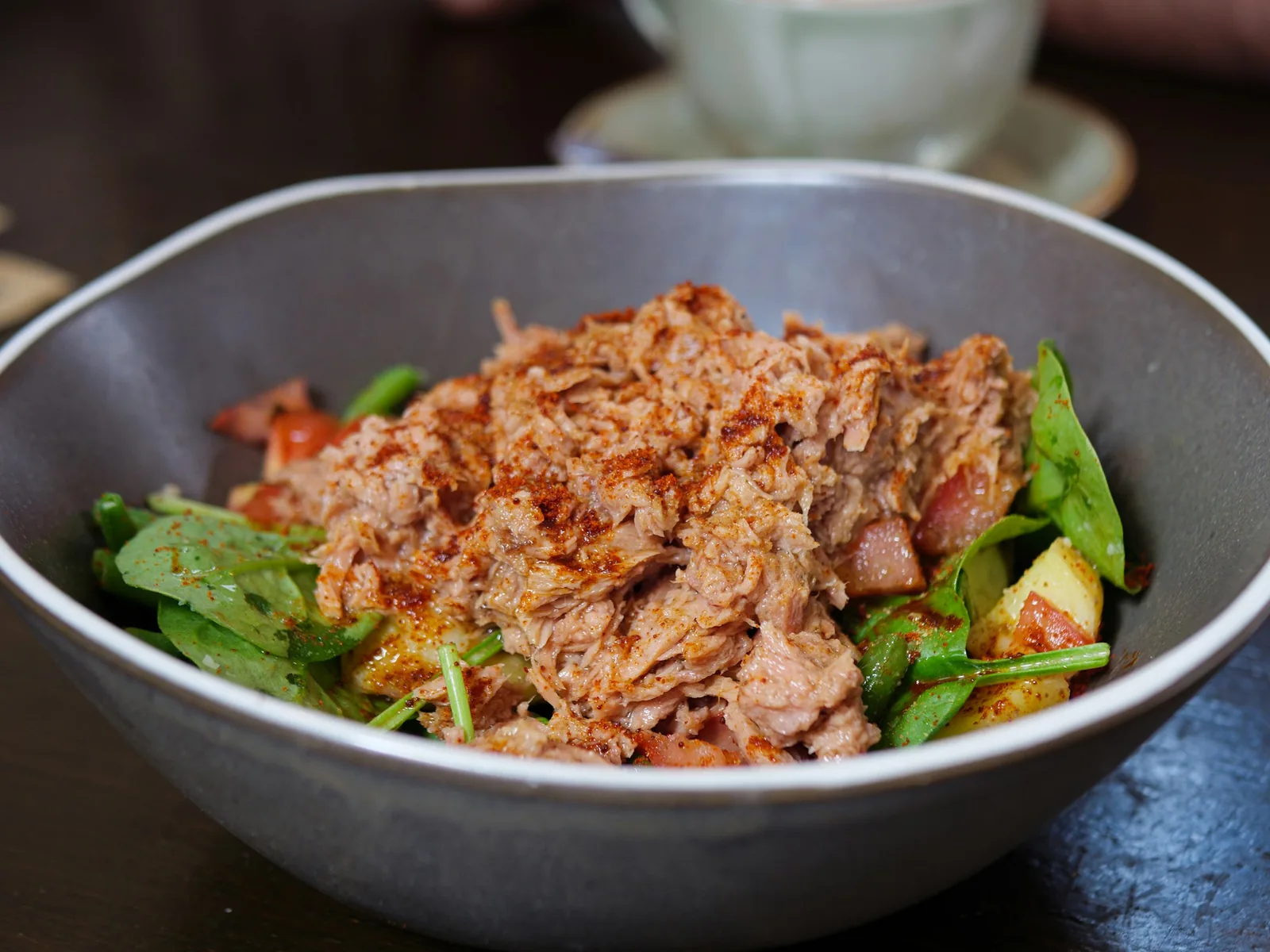 Tender shredded beef in its own juices