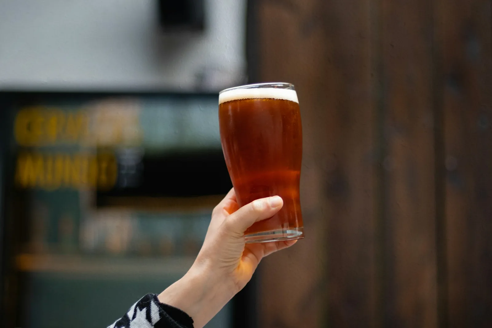 An amber lager, darker and maltier than a pale one