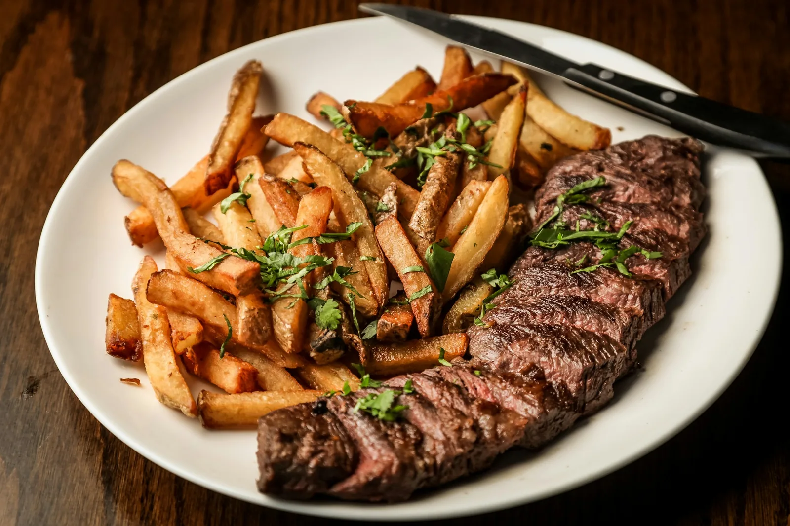 A long, thin skirt steak before cooking