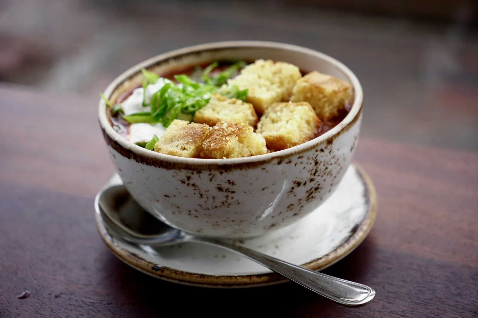 Crackers and cornbread served alongside