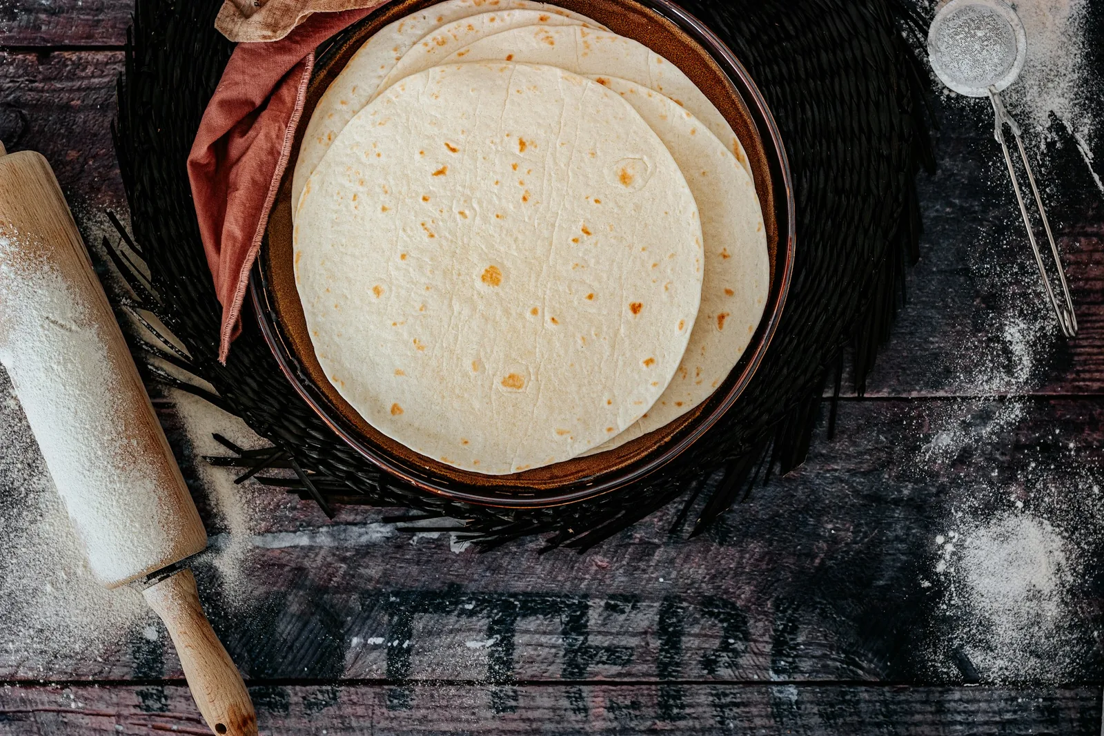 Corn and flour tortillas shown side by side