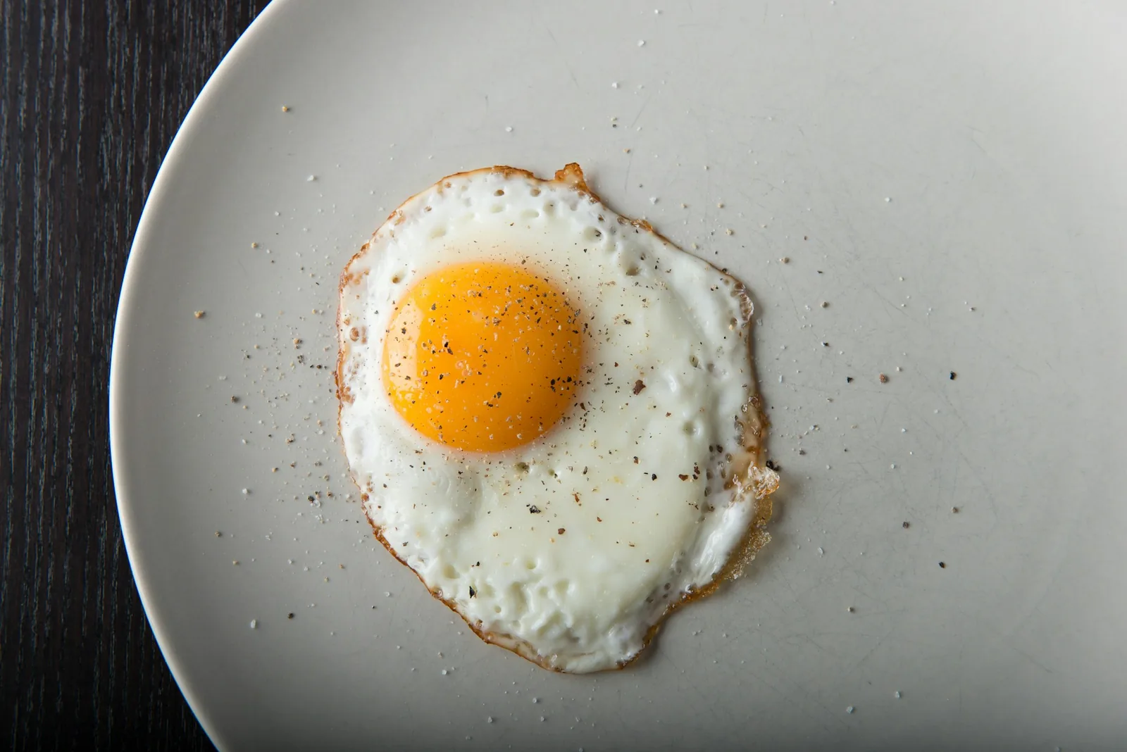 A fried egg served on top