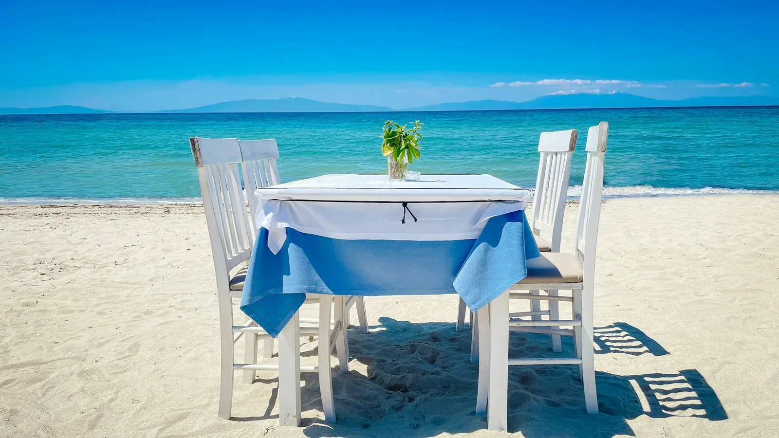 A coastal table set for seafood