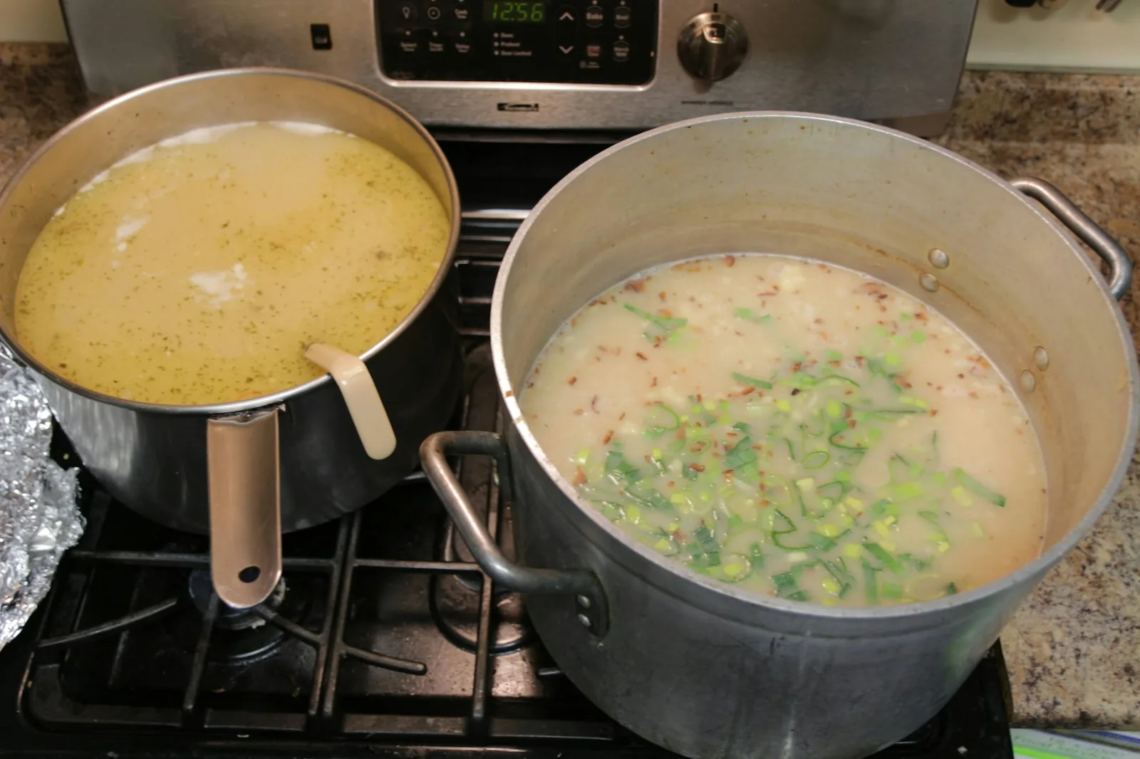 Beans simmering with herbs added