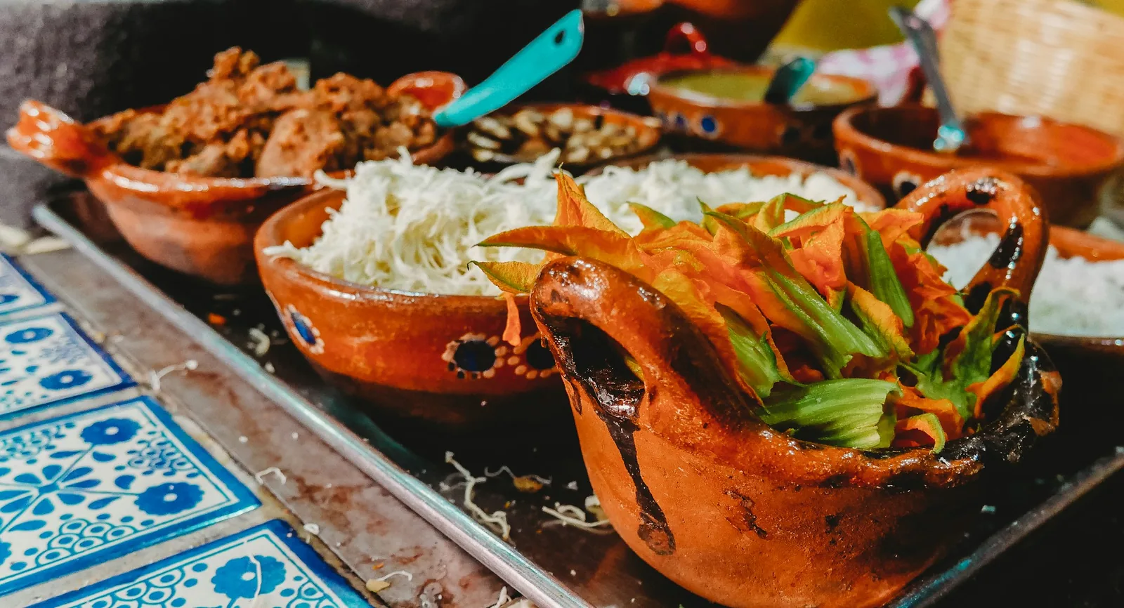 Rice, beans and elote served as sides