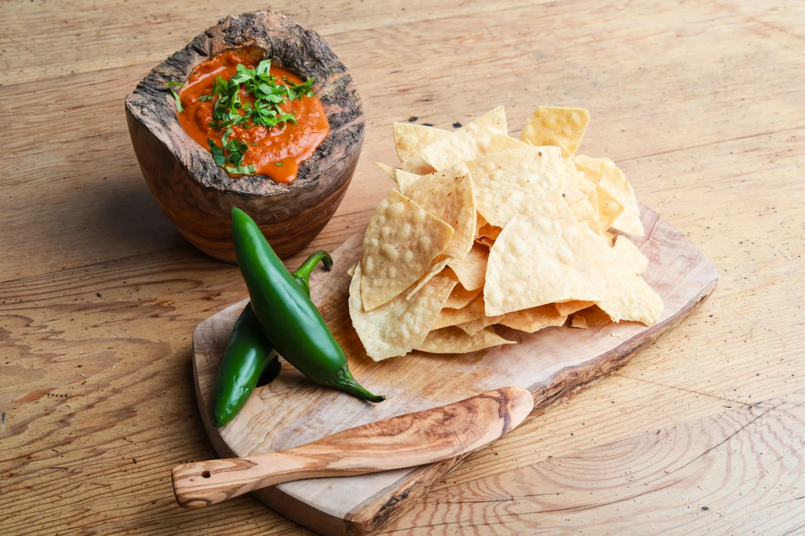Salsa served in a stone molcajete