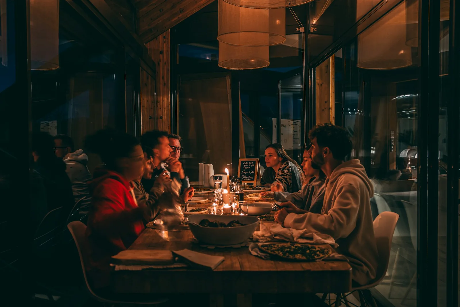 A family sharing a meal