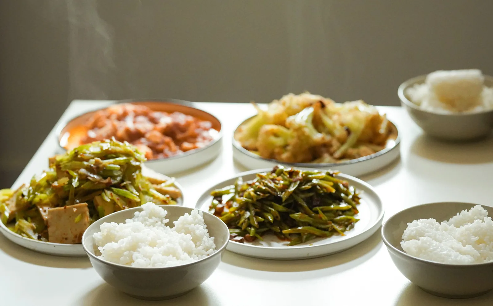 Rice and beans served as sides
