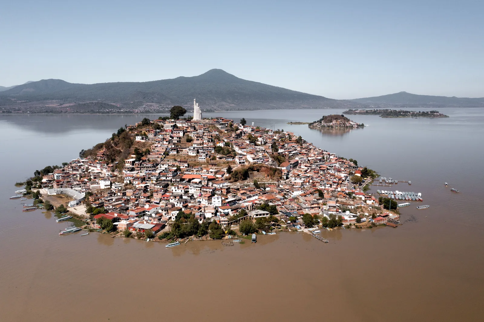 A lakeside village