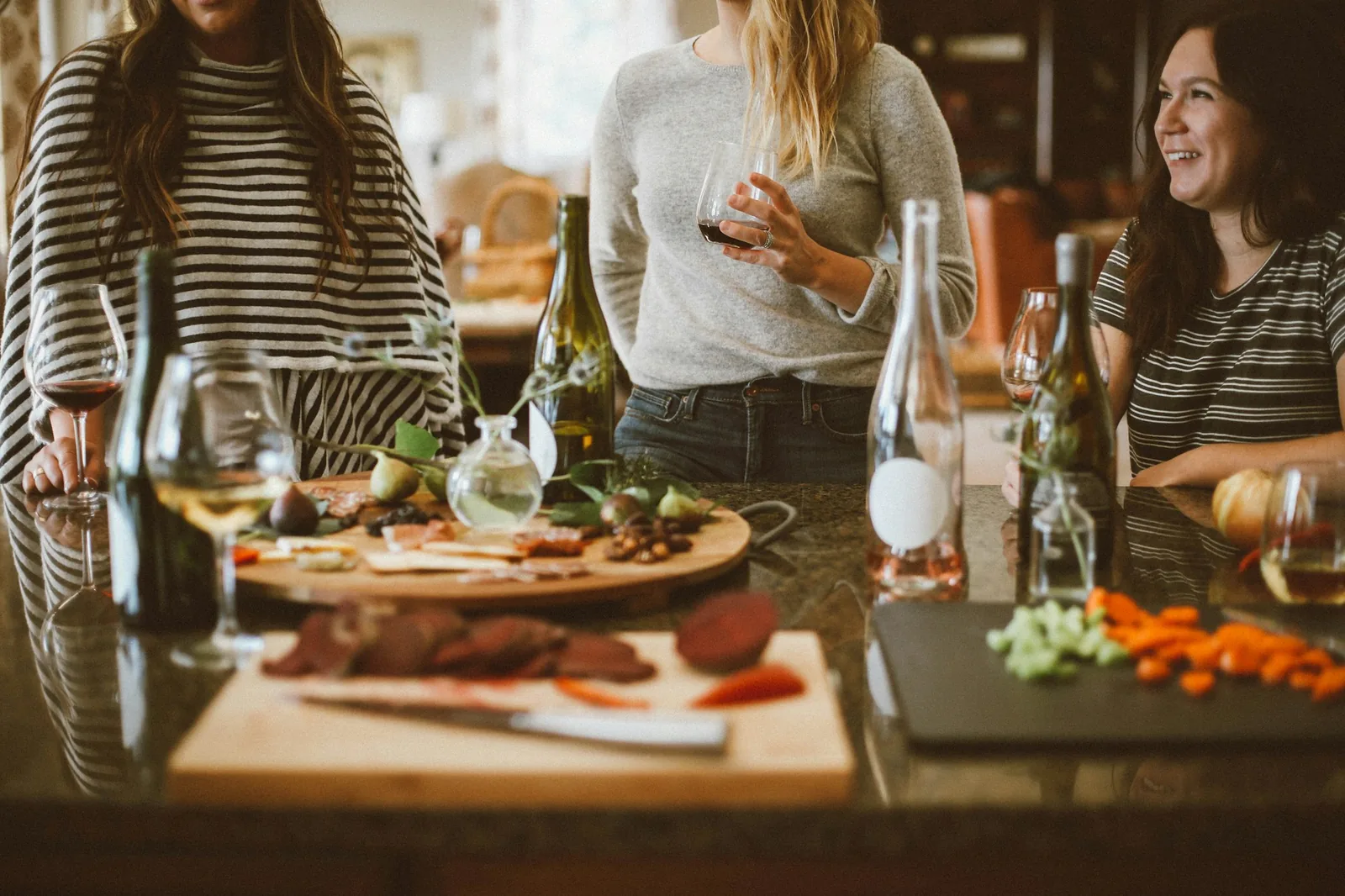 A shared platter in the middle of a table