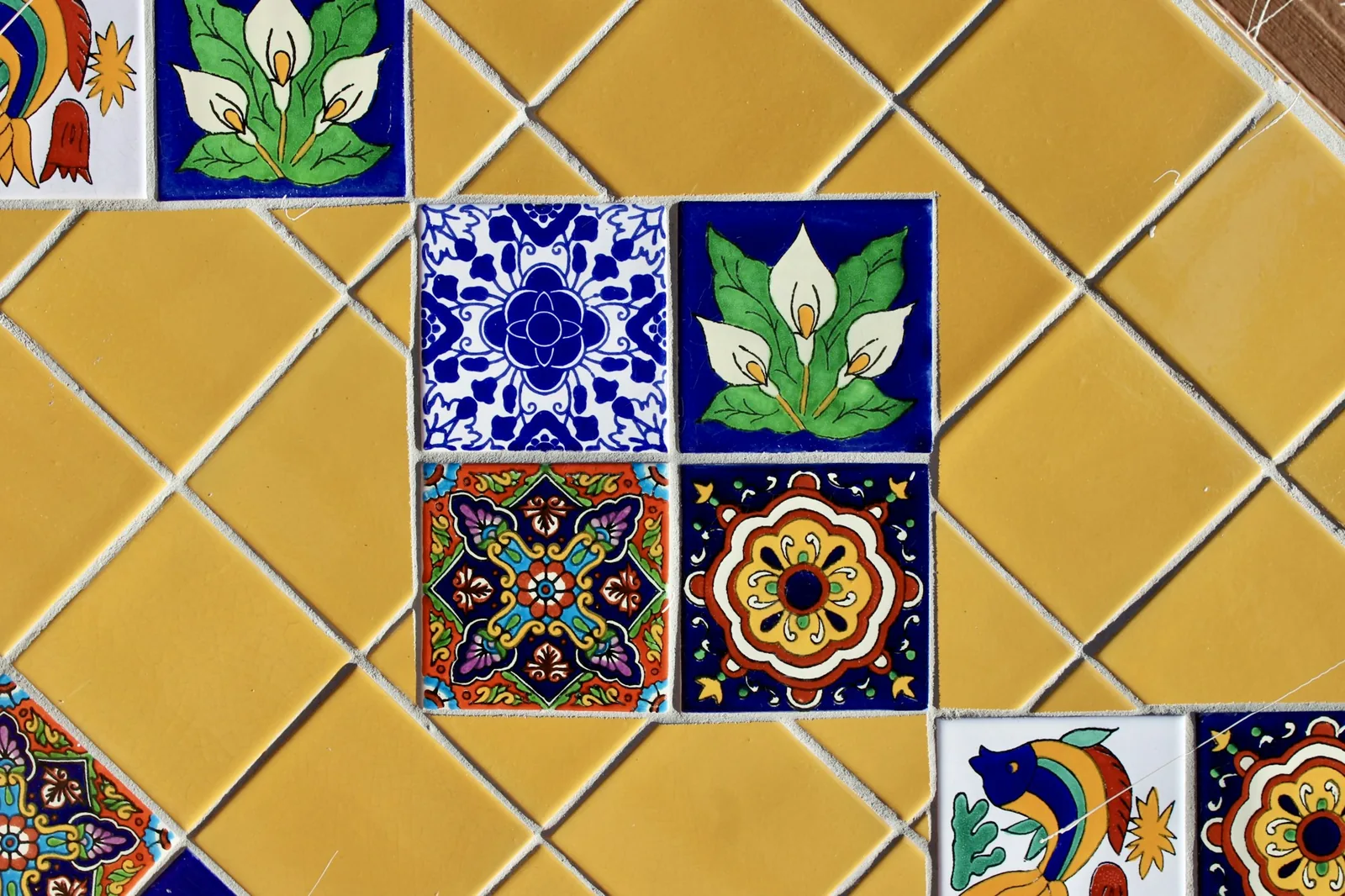 Glazed ceramic tiles of the kind the region is known for