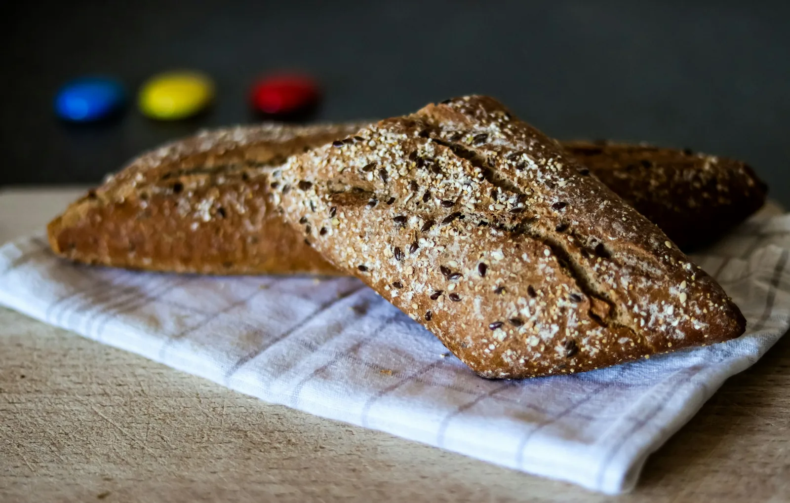 A sesame-crusted bread roll