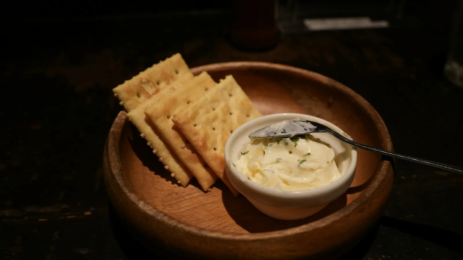 Saltine crackers, served alongside rather than bread