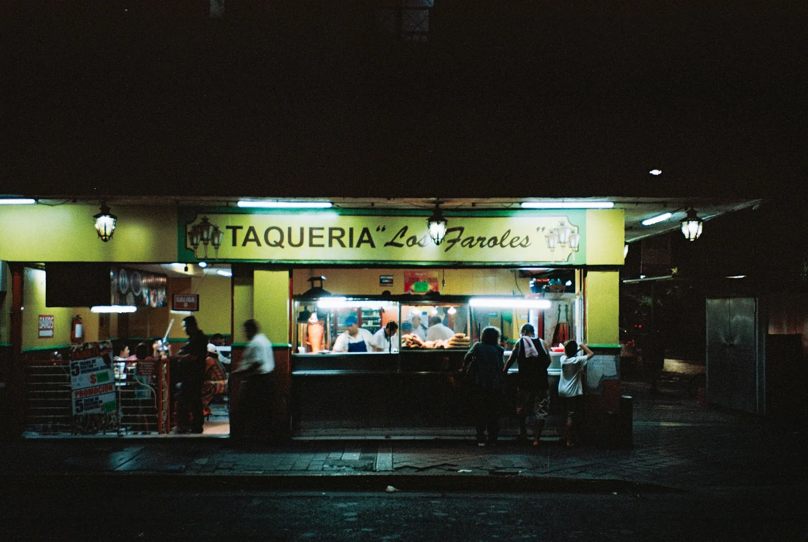 The service counter of a small taqueria kitchen