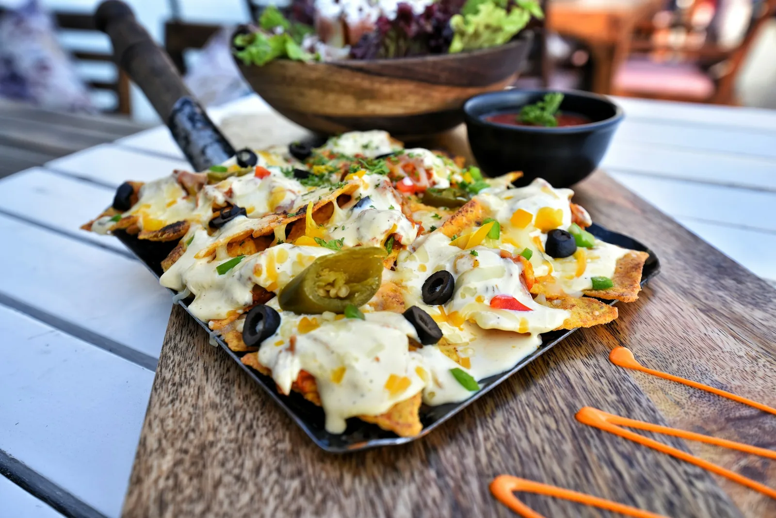 Loaded nachos, a dish invented on the Texas border