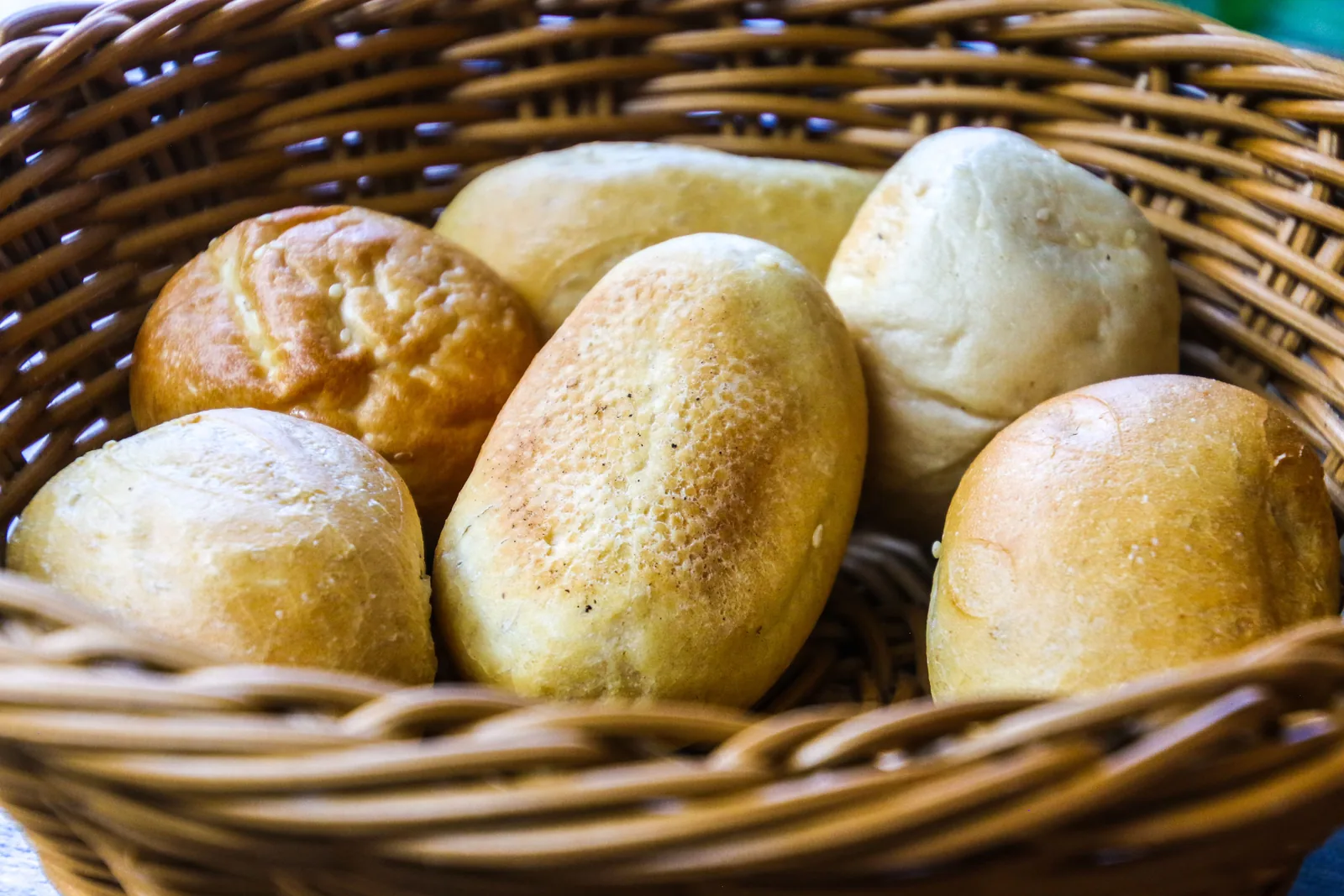 Crusty oval bread rolls of the type used for tortas