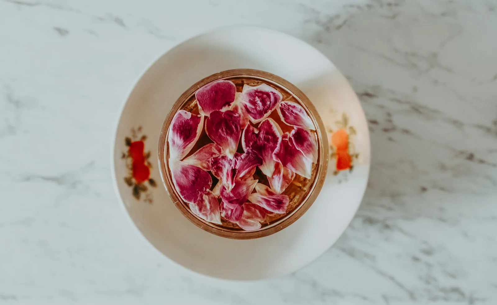 Bright pink pickled red onions
